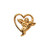 14k Yellow gold Angel In a Heart Lapel Pin 9mm by 9mm