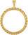 14K Yellow Gold 10 Peso Coin Rope 4 Prong Bezel