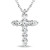 14k White Gold 1/2 ct Diamond Cross Necklace