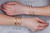 14k Gold 8mm Wide High Polished Grooved Slip-on Solid Bangle 7 Inches