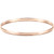 14k Rose Gold 4mm Wide High Polished Slip-on Solid Bangle 7 Inches