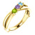 14k Gold Family Mother's Ring, 1 Stone (Available in 1,2,3,4,5,6 Stones)