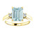 14K Yellow gold Emerald cut  Genuine Aquamarine Ring 2.64ct (9x7)