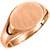 14k Rose Gold Oval Signet Ring 9mmx11mm Solid Back