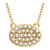 14kt Yellow Gold 1/5 CTW Diamond Oval Cluster 18 Inches Layer Necklace