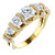 18K Yellow  gold 2.5 ct 5 Round Diamond Anniversary  Ring