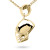 14k Yellow Gold Tiny Skull Pendant Necklace (13.0 mm X 6.00 mm)
