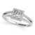 14k White Gold  1.00 Carat  Princess cut Halo Engagement Ring