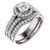 18k White Gold Halo Wedding Set with 0.90ct.