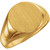 14k Gold Men's Round Signet Ring 15.0mm Open Back