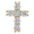 14k Yellow Gold 12.6mm Tall 1/2 ct Diamond Cross Pendant