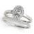 14k White Gold  3/4 Carat  Oval cut Halo Engagement Ring