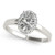 14k White Gold  3/4 Carat  Oval cut Halo Engagement Ring