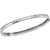 14kt White Gold 2mm Round Hinged Bangle Bracelet 7"