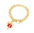 14k Gold Sold Gold Medical Id Heart Toggle Bracelet 28mm 7 1/4"