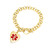 14k Gold Sold Gold Medical Id Heart Toggle Bracelet 28mm 8"