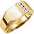 14k Gold Men's Diamond Rectangle Signet Ring .20 ctw