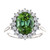 14K White  Gold Green Tourmaline Ring 2.5ct (8x10)  1/2 Ct Diamonds