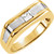 14k Two Tone Gold Mens Solitaire Princess Diamond Ring Band 1/3 ctw