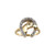 14k Yellow Gold Women's  0.20ct Diamond Horseshoe Ring 6.0 mm x 15.00mm