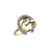 14k Yellow Gold Women's  0.20ct Diamond Horseshoe Ring 6.0 mm x 15.00mm