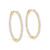 14k Yellow Gold 34mm Double Sided Diamond Hoop Earrings 1.50 ct