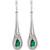 14k White Gold Diamond and Emerald Dangle Earrings  42.5mm Length