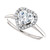 14K White Gold 1.00 CTW Heart Shape Halo Diamond Solitaire Ring