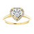 14K White Gold 1.00 CTW Heart Shape Halo Diamond Solitaire Ring