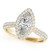 14k White Gold 1.50 Carat  Marquise cut Halo Engagement Ring