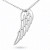 14k White Gold Angel Wing Pendant Necklace (24.0 mm X 8.00 mm)