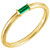 14k Yellow Gold Single Baguette Stackable Emerald Band 0.13ctw 2.0mm