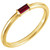 14k Yellow Gold Single Baguette Stackable Ruby Band 0.13ctw 2.0mm