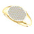 14k Gold Oval Diamond Signet Ring 10mmx12mm Solid Back