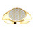 14k Gold Oval Diamond Signet Ring 10mmx12mm Solid Back