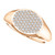 14k Rose Gold Oval Diamond Signet Ring 10mmx12mm Solid Back
