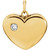 14k Yellow Gold Diamond Heart Pendant 0.11 ct. 20.0mmx16.0mm