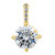 14K Gold 3/4 Carat Round Diamond Four Prongs Pendant .82CTW