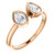 1.00 CTW. Two-Stone Pear Cut Diamond Ring in 14K Gold