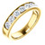 18K Yellow Gold 1.75 Ctw Round Diamond Men's Band 7 Stones 5.3mm