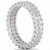 14k White Gold 6.0 ct. Two Row Diamond  Eternity band 7.4mm