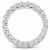 14k White Gold 4.0 ct. Three Row Diamond  Eternity band 7.8mm