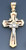 14K Tri-Color gold Cross 46mm or ( 1  13/16 inch) High Accented With Cubic Zirconia