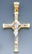 14K Tri-Color gold Cross Accented With Cubic Zirconia and  47mm or ( 1 7/8 inch) High