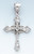 14K White gold Cross 32mm or ( 1 1/4 inch) High Accented With Cubic Zirconia