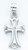 14K White gold Cross 22mm or ( 1 1/8 inch) High Accented With Cubic Zirconia