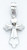 14K White gold Cross 22mm or ( 1 and 1/8 inch) High Accented With Cubic Zirconia