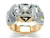 14k Yellow Gold Diamond Masonic Scottish Rite Ring 1/2 Ctw