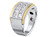 14k Two Tone Gold Mens Princess 10 Stone Diamond Ring 2.0 CTW 12.0mm