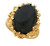 14k Gold Genuine Onyx Nugget Ring 16mm x 12mm